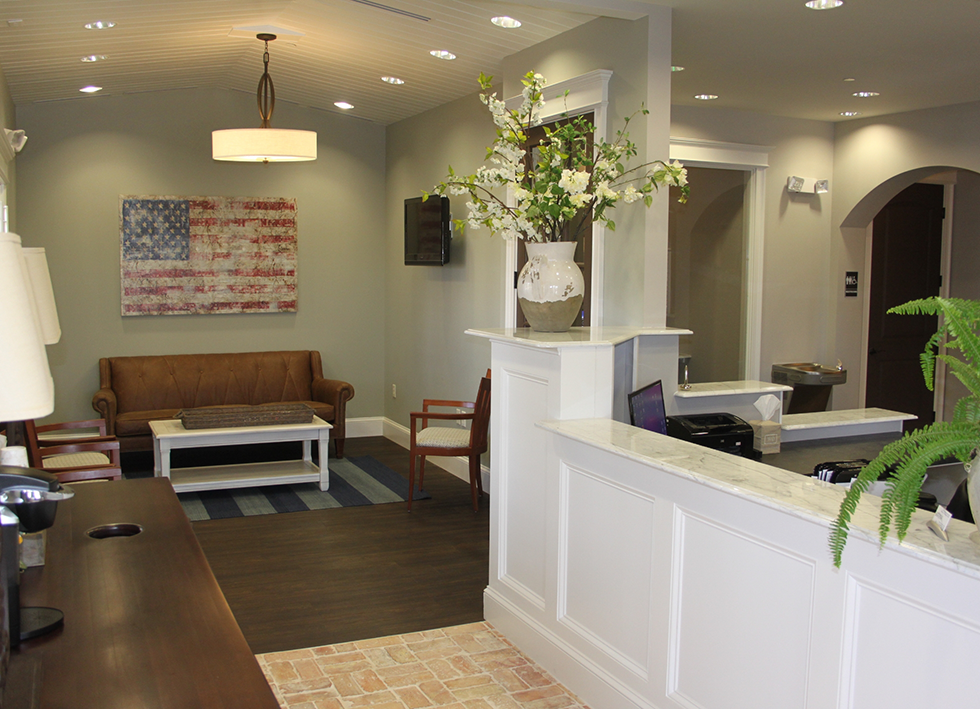Waiting area and reception desk