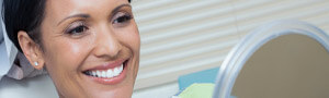 woman smiling on mirror