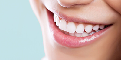 close shot of white smile