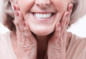 Close up of a woman’s bright smile